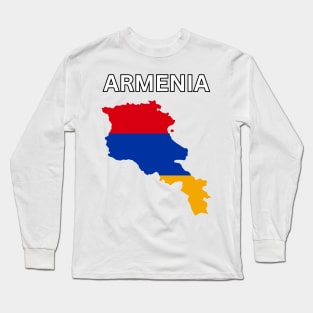 Armenia Flag Map Long Sleeve T-Shirt
